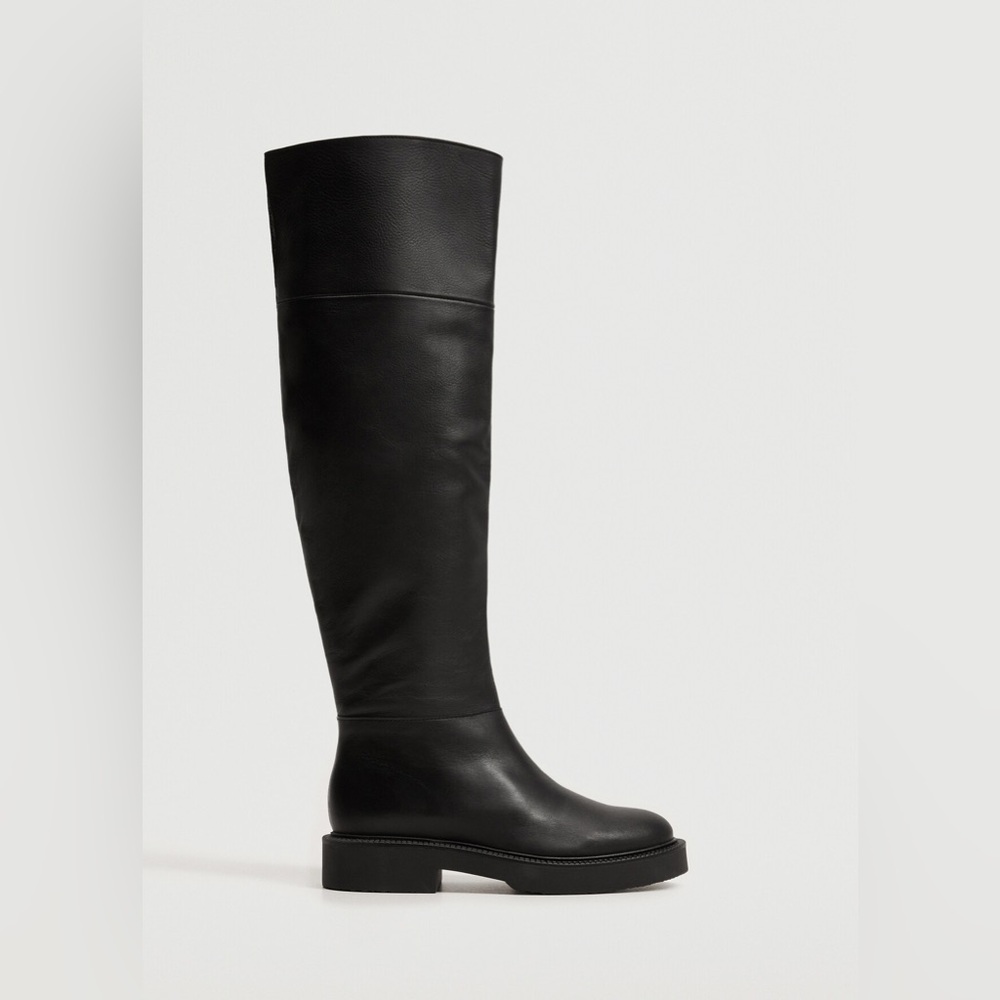 Leather boots with tall leg - Picture 2 of 5